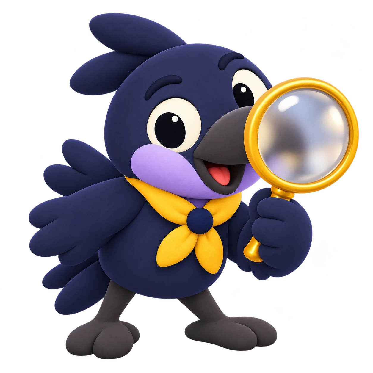 Pip peering through his gold magnifying glass